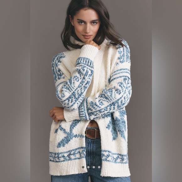 NWT Anthropologie Pilcro Folded Collar Cardigan Sweater Knit S/M